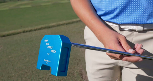 Myvicto M-Serie blue putter with fitting specs visible